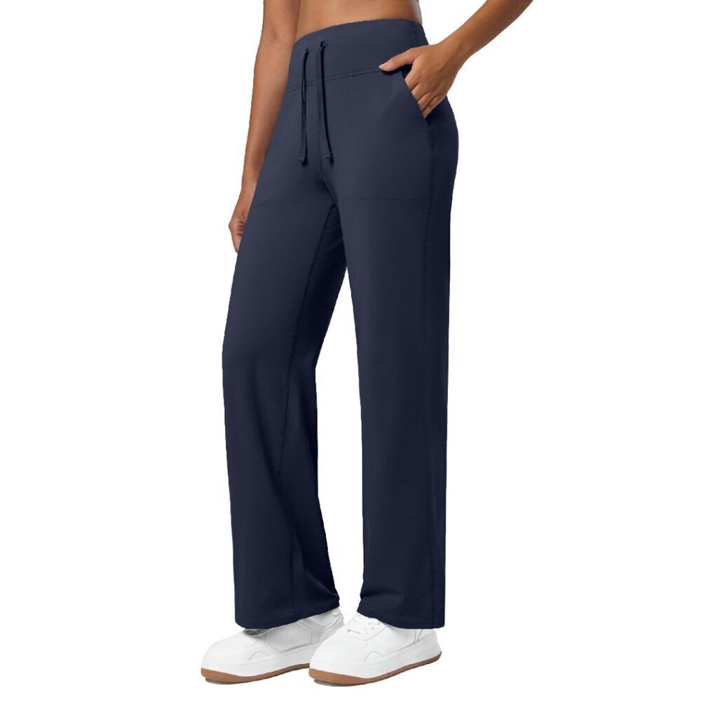 Fleece Lined Wide Leg Yoga Pants High Waist Thermal Winter Lounge